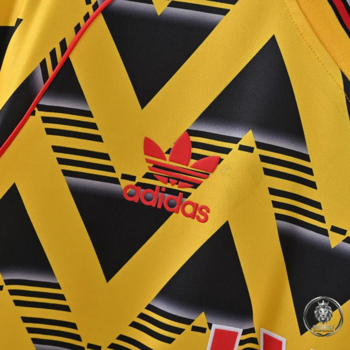 Arsenal 1991-93 'Bruised Banana' Away Shirt in yellow, black, red view 6