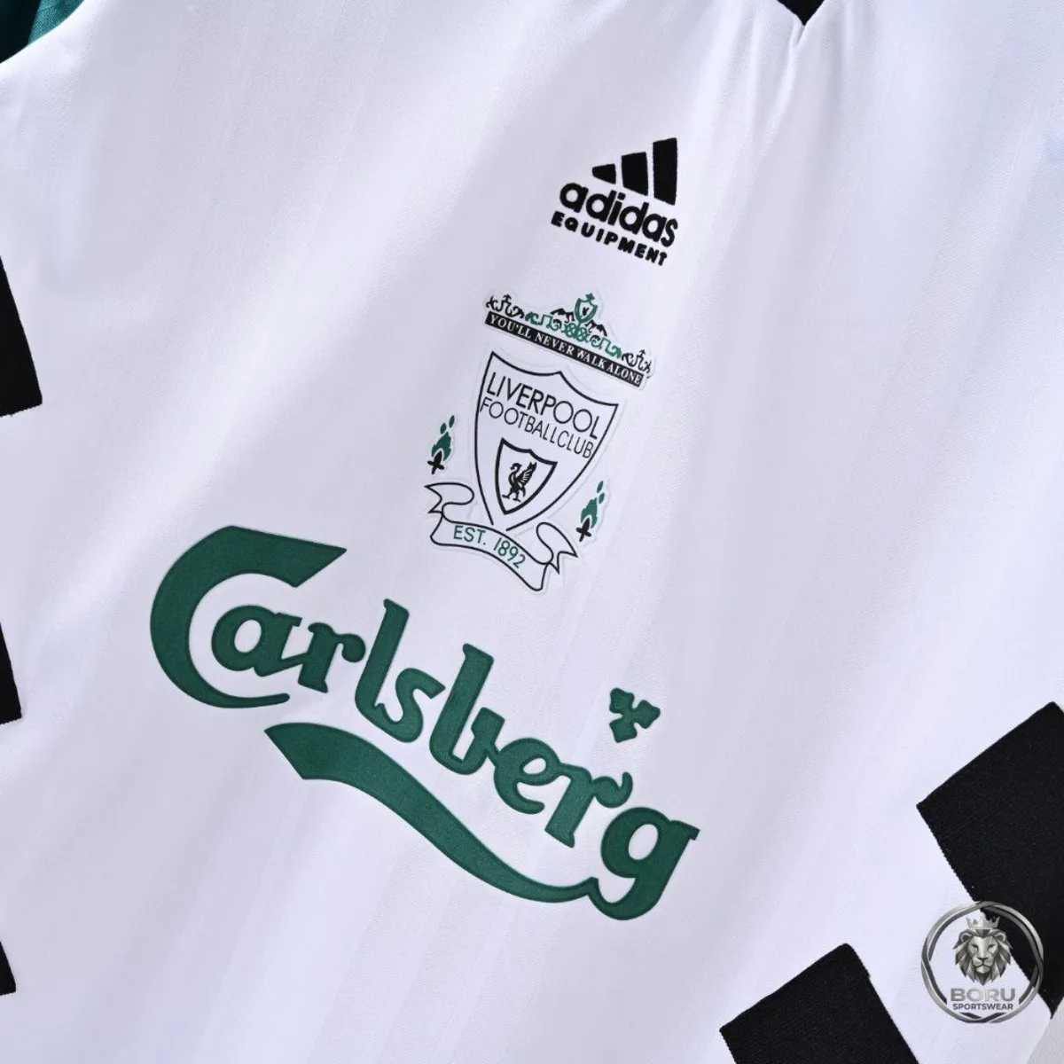 Liverpool 1993-95 Away Shirt in white, teal, black view 4