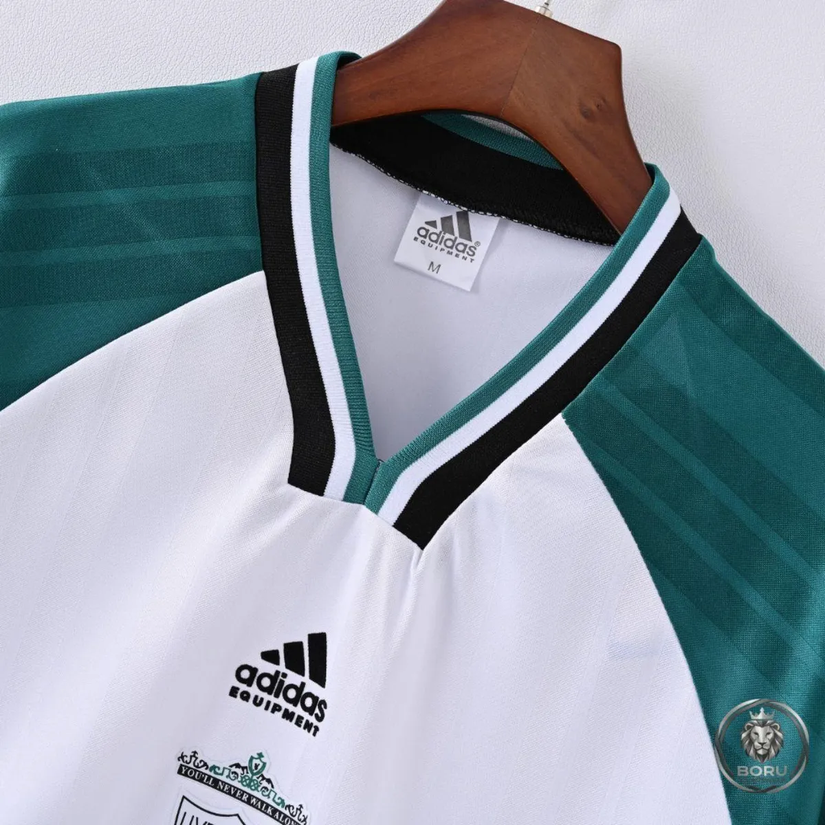 Liverpool 1993-95 Away Shirt in white, teal, black view 5