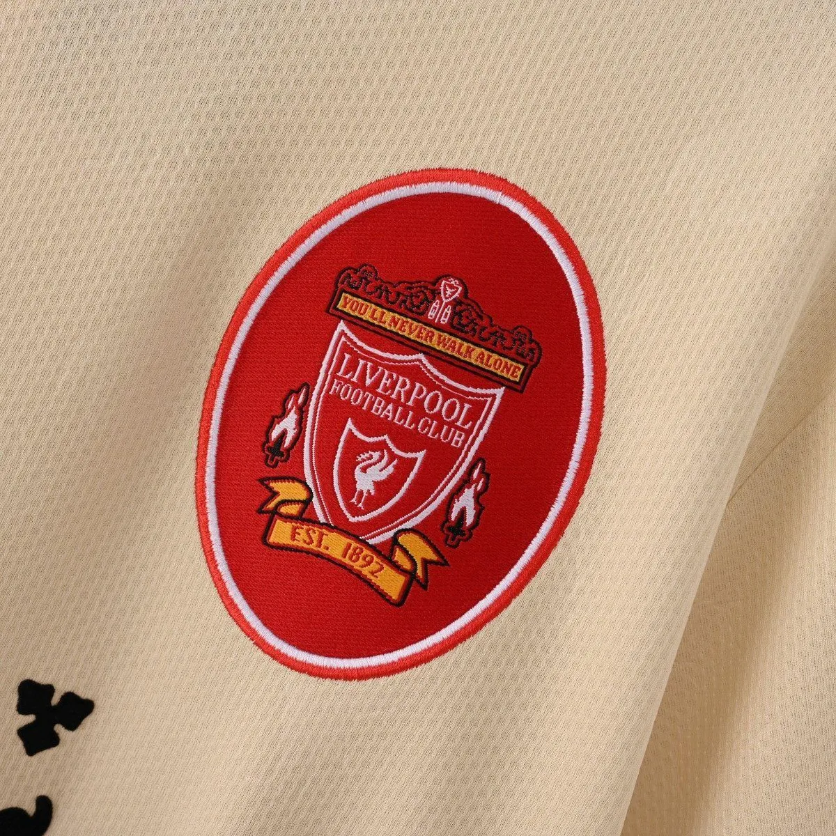 Liverpool 1996-97 Away Shirt in cream, gold, red view 5
