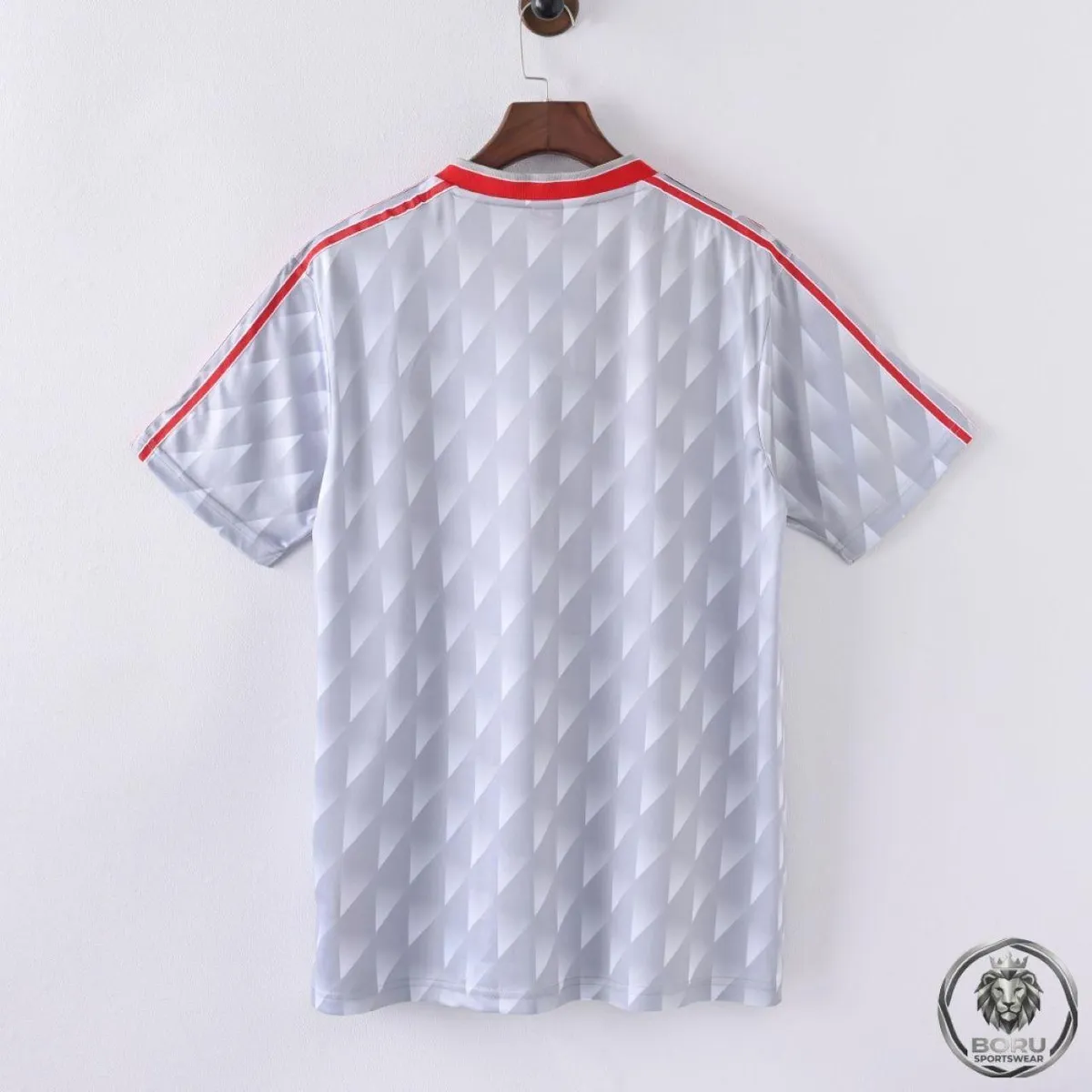 Liverpool 1989-91 Away Shirt in silver, red view 2