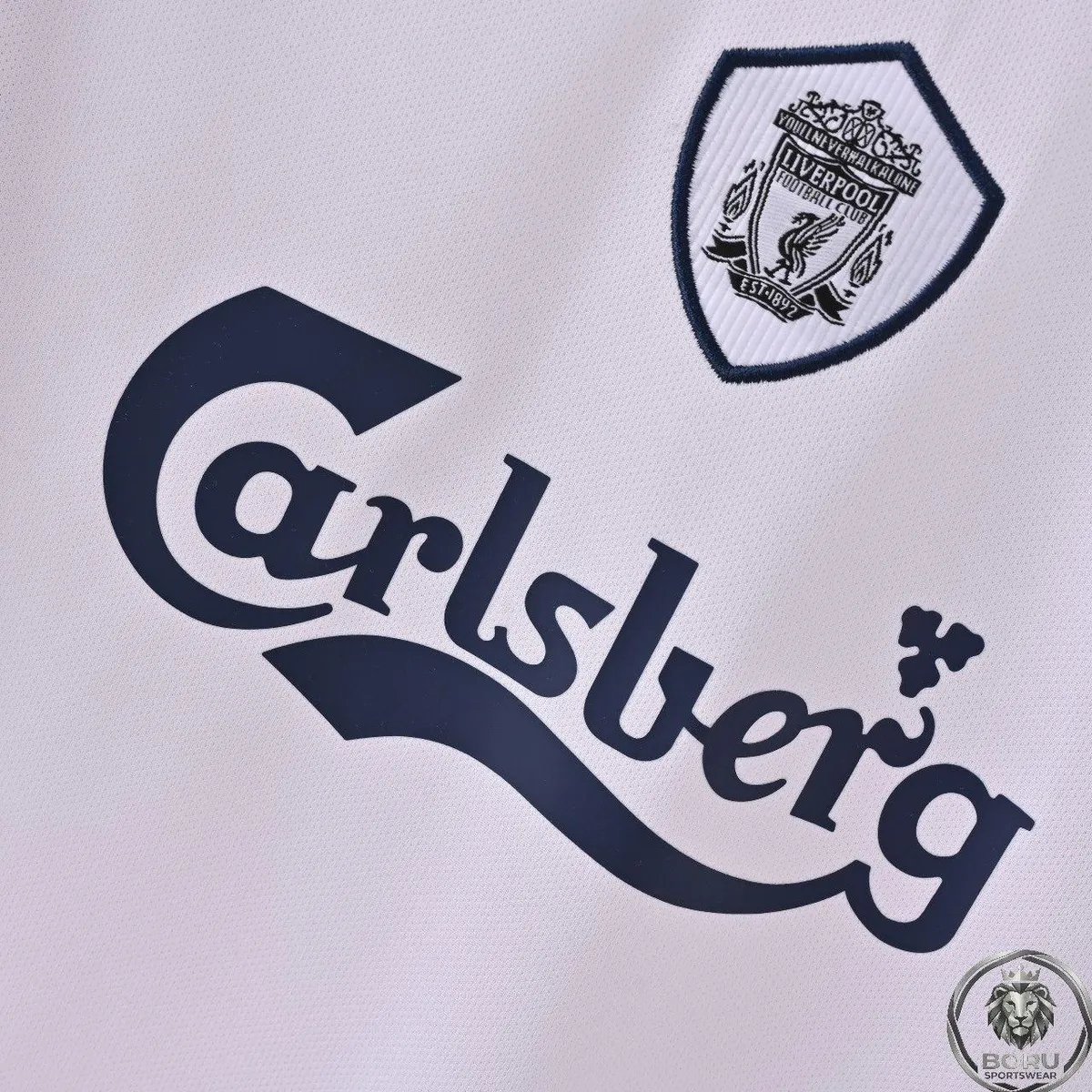 Liverpool 2001 UEFA Super Cup Away Shirt in white, navy view 5