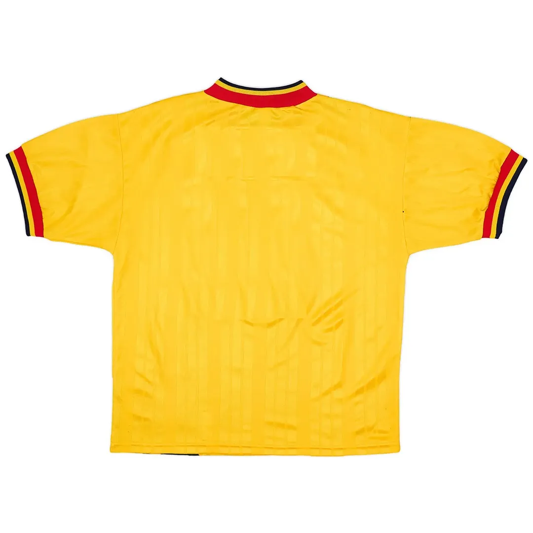 Arsenal 1993-94 Away Shirt in yellow, navy, red view 2