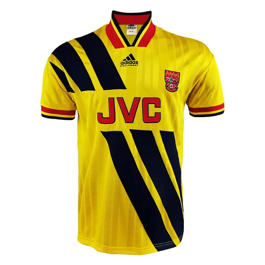 Arsenal 1993-94 Away Shirt in yellow, navy, red view 3