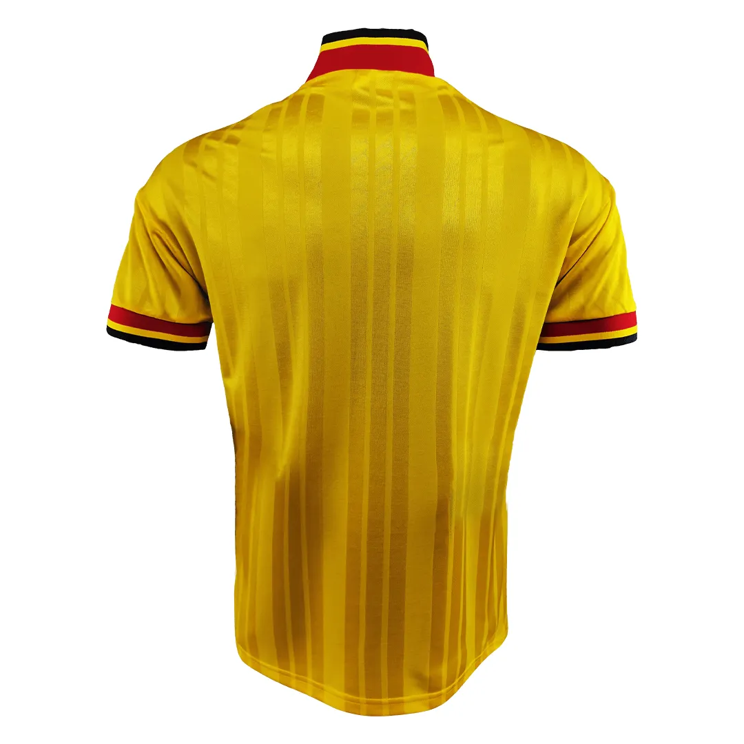 Arsenal 1993-94 Away Shirt in yellow, navy, red view 4