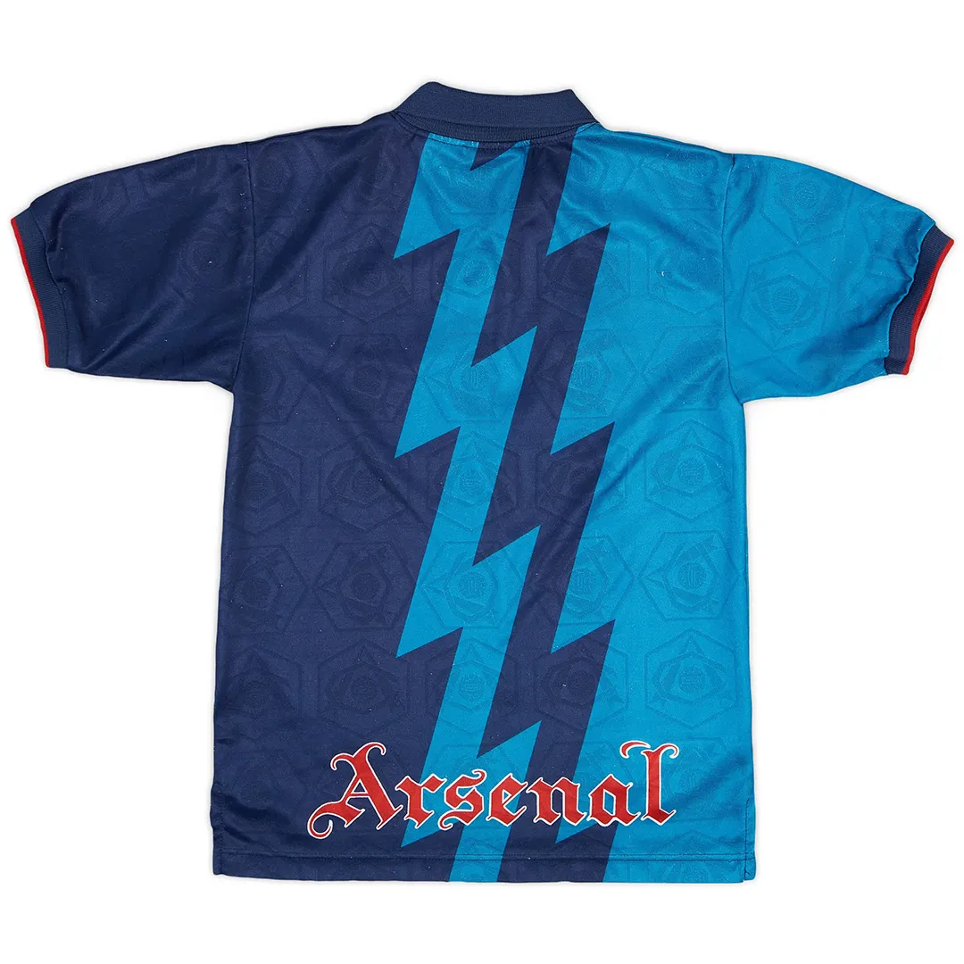 Arsenal 1995-96 Away Shirt in navy, light blue, red view 2