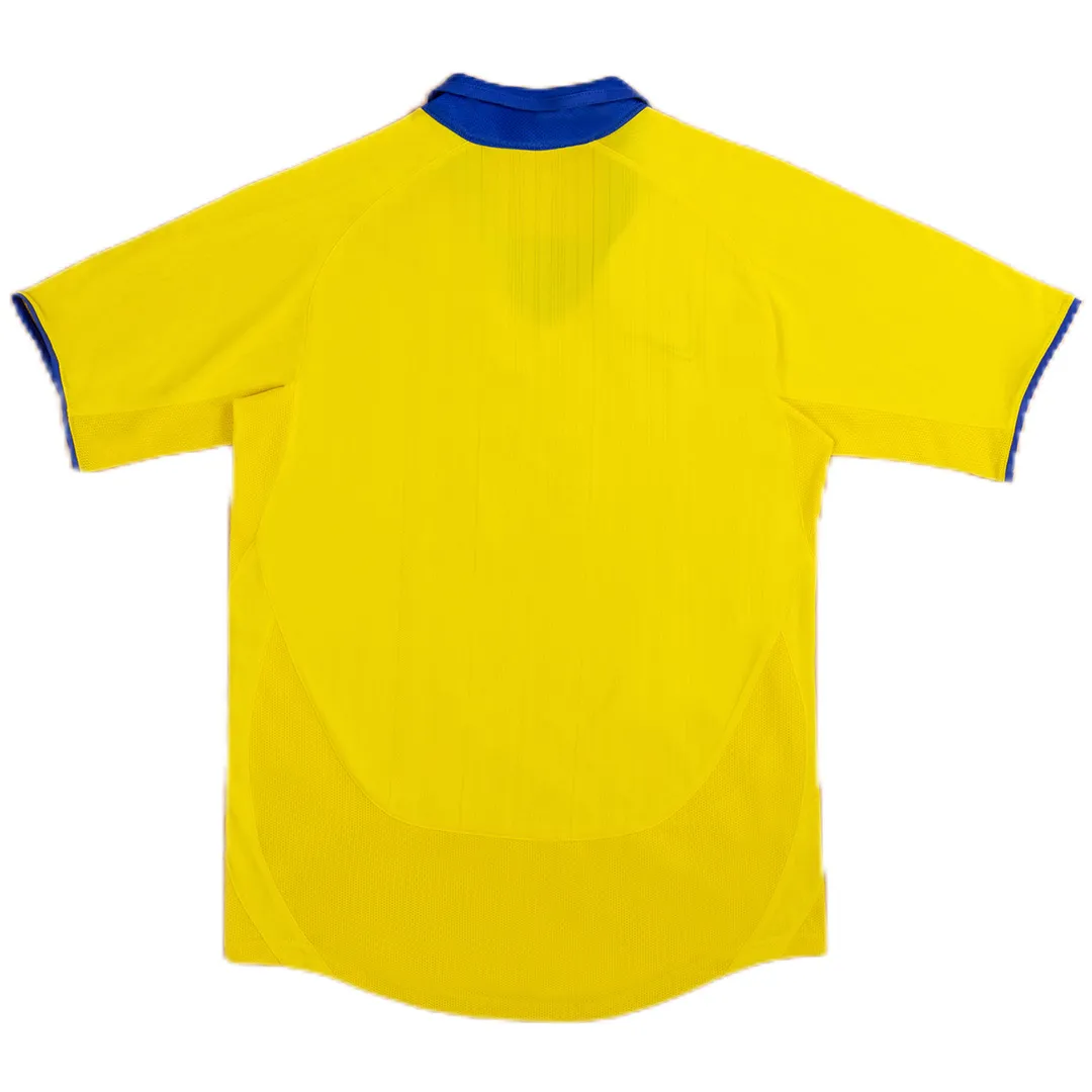 Arsenal 2003-04 Away Shirt in yellow, blue view 2