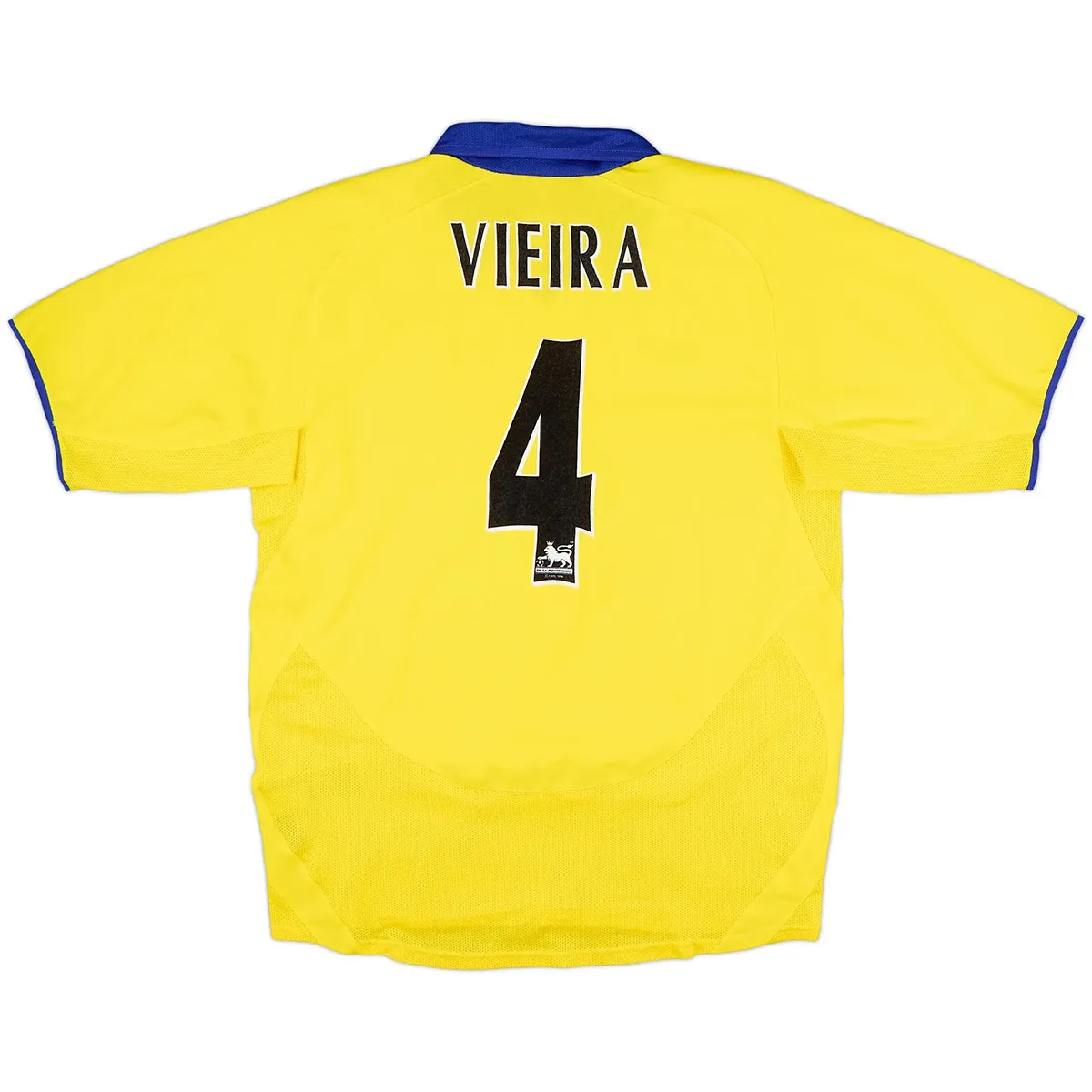 Arsenal 2003-04 Away Shirt – Vieira 4 in yellow, blue