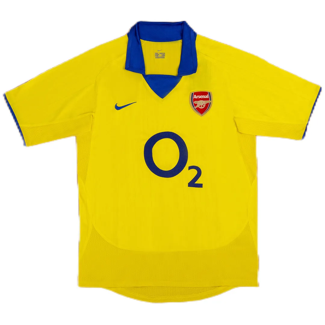 Arsenal 2003-04 Away Shirt – Vieira 4 in yellow, blue view 2