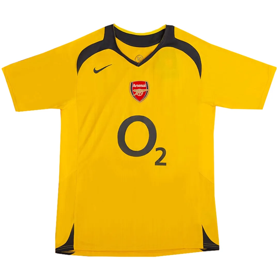 Arsenal 2005-06 Away Shirt – Cole 3 in yellow, dark grey view 2