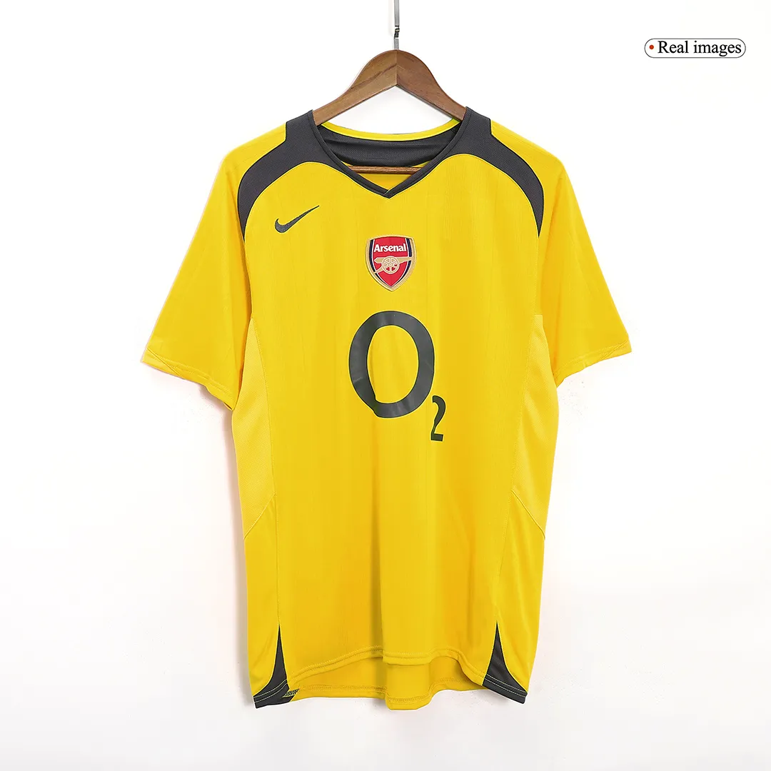 Arsenal 2005-06 Away Shirt – Henry 14 in yellow, dark grey view 4