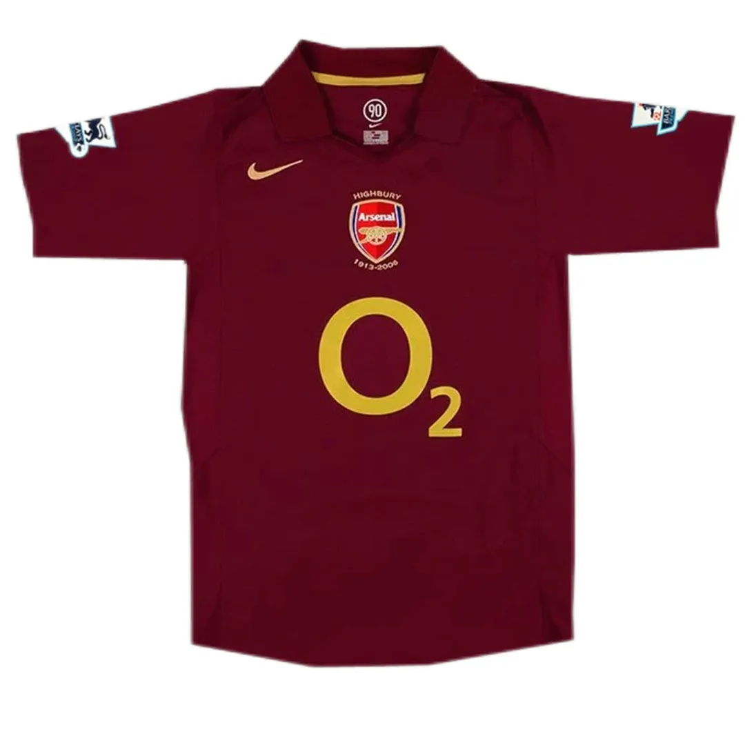 Arsenal 2005-06 Highbury Home Shirt – Henry 14 in redcurrant, gold view 2