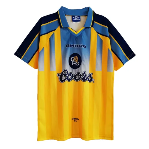 Chelsea 1996-97 Away Shirt in yellow, sky blue view 3