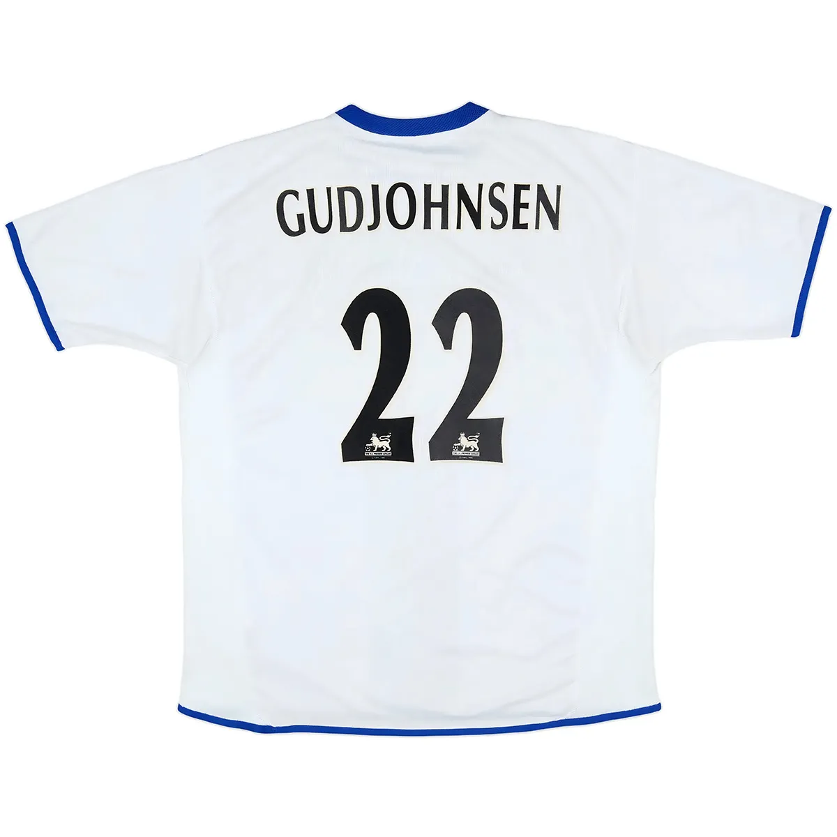 Chelsea 2003-05 Away Shirt – Gudjohnsen 22 in white, blue