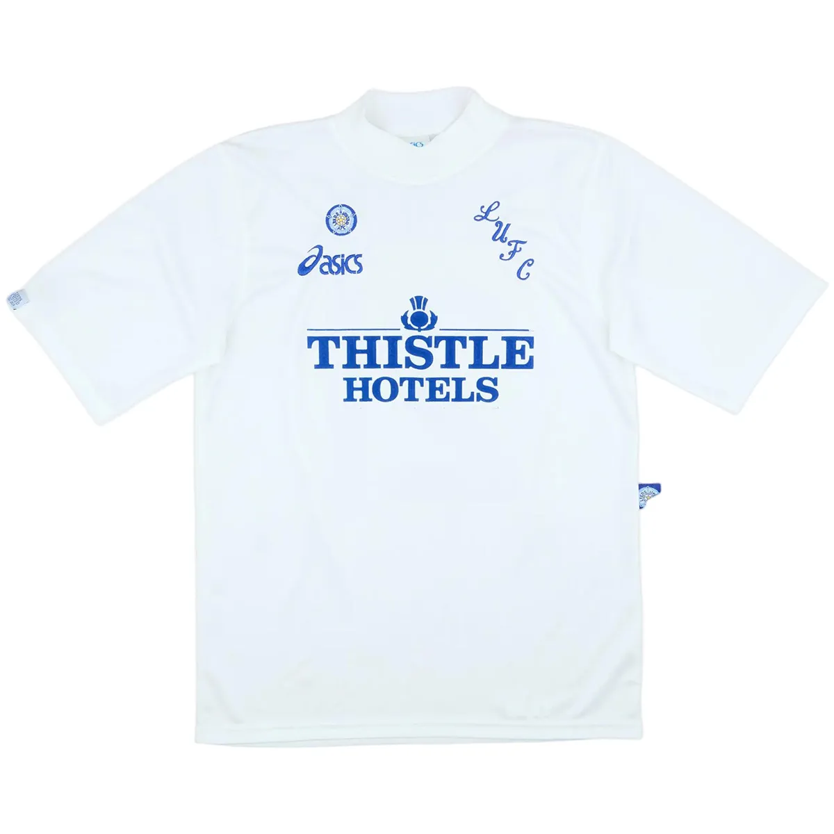 Leeds United 1995-96 Home Shirt in white, blue