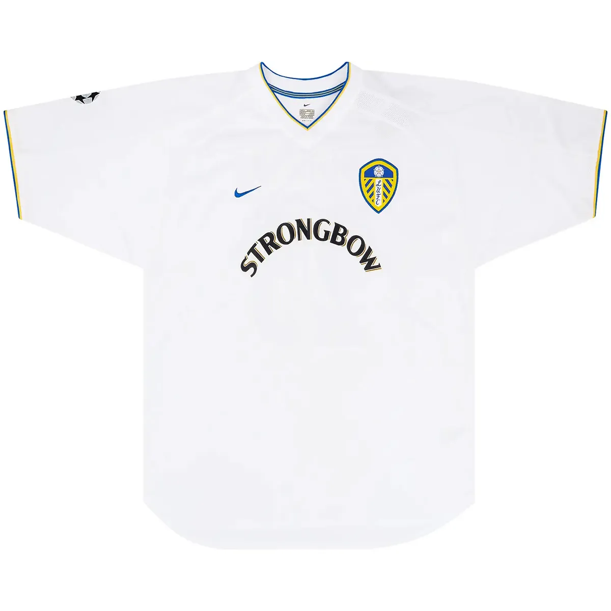 Leeds United 2000-01 Home Shirt in white, navy, yellow