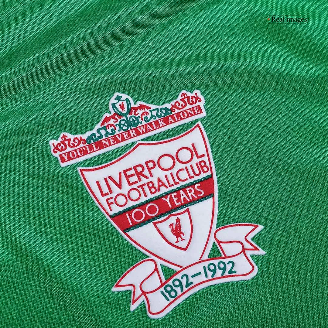 Liverpool 1992-93 Centenary Away Shirt in green, white view 4