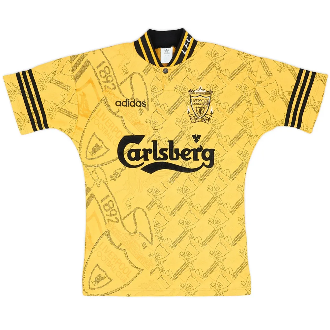 Liverpool 1995-96 Third Shirt in yellow, black