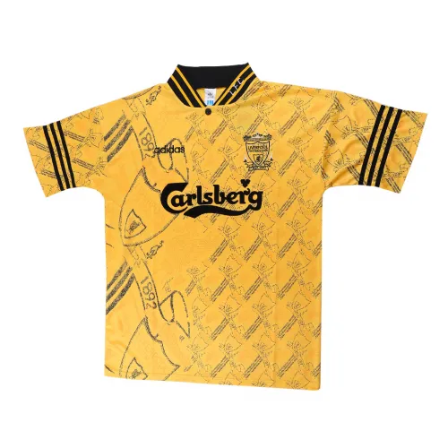 Liverpool 1995-96 Third Shirt in yellow, black view 3