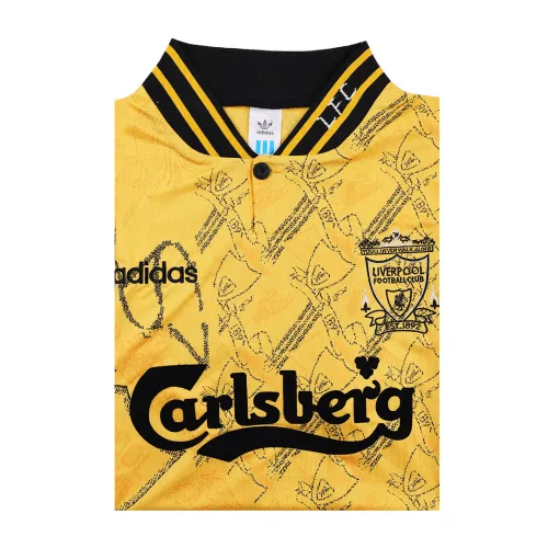 Liverpool 1995-96 Third Shirt in yellow, black view 4