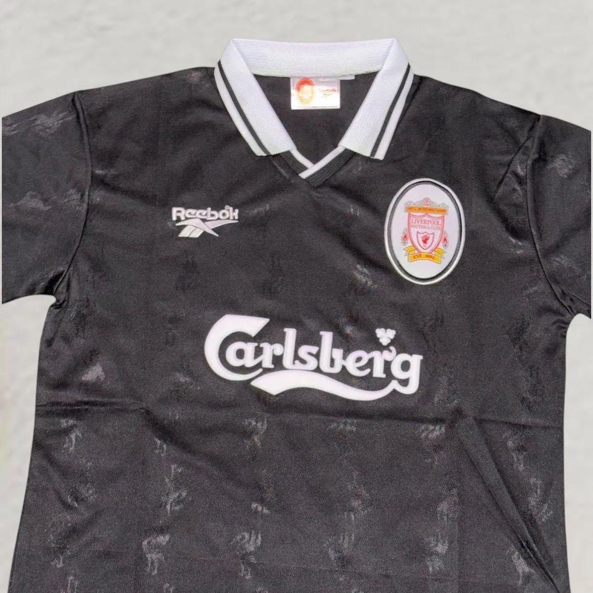 Liverpool 1996-97 Third Shirt in black, white view 4
