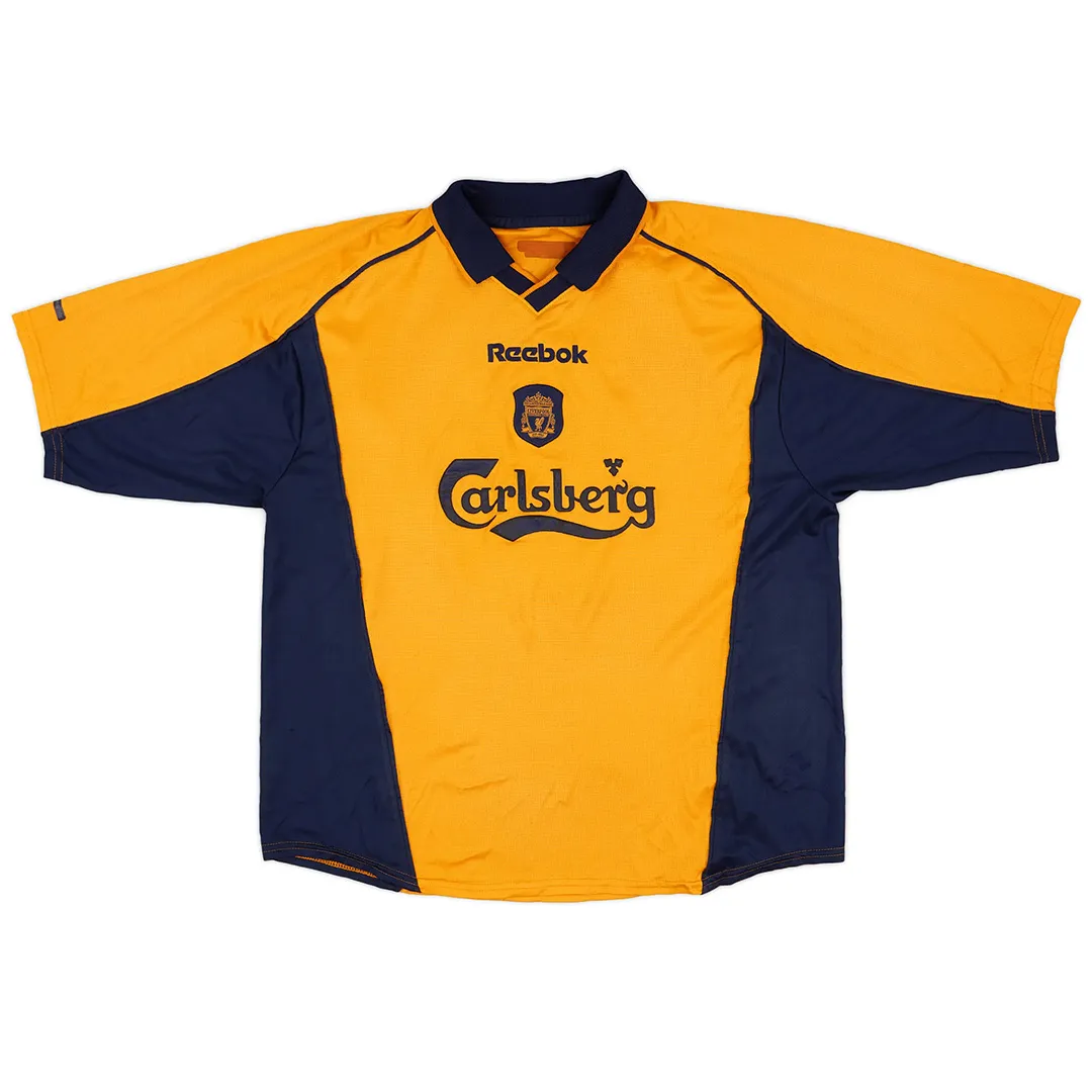Liverpool 2000-01 FA Cup Final Away Shirt – Fowler 9 in yellow, navy view 2