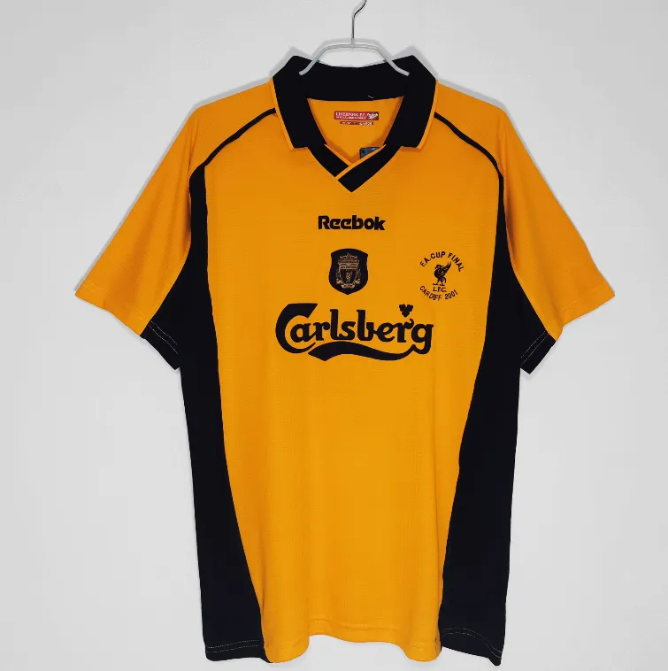 Liverpool 2000-01 FA Cup Final Away Shirt – Fowler 9 in yellow, navy view 3