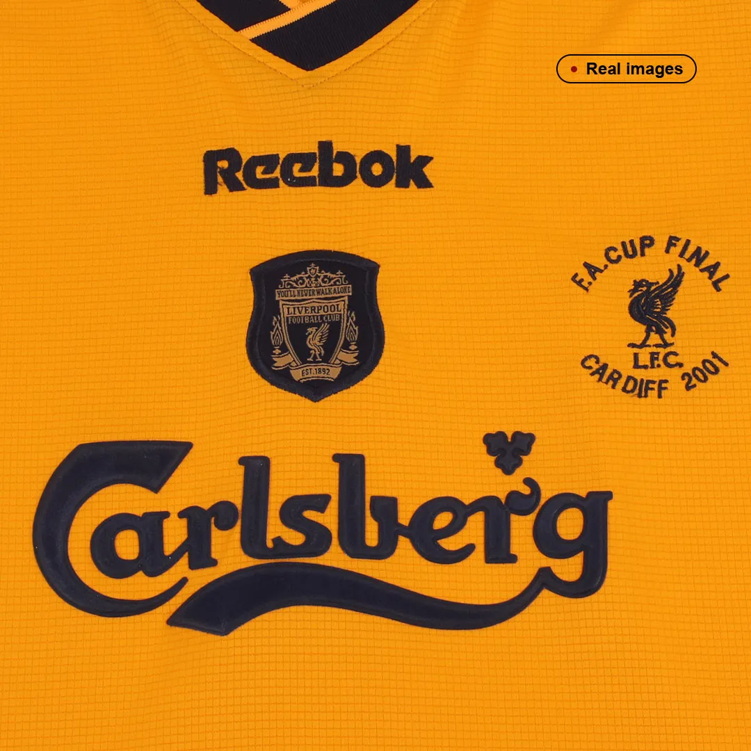 Liverpool 2000-01 FA Cup Final Away Shirt – Fowler 9 in yellow, navy view 5
