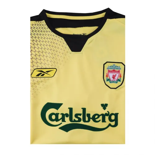 Liverpool 2004-05 Away Shirt in yellow, black view 4