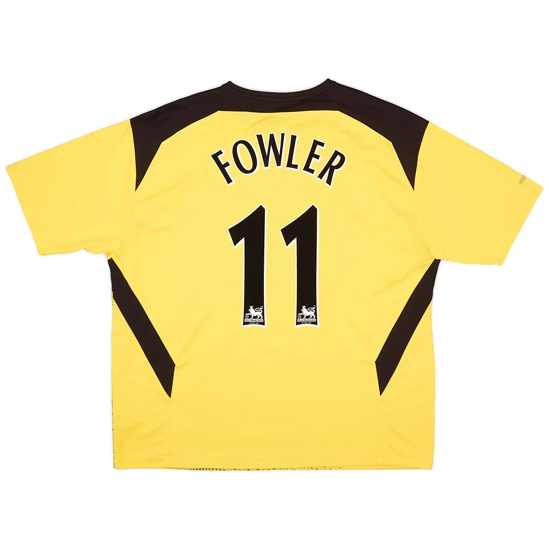 Liverpool 2004-05 Away Shirt – Fowler 11 in yellow, black