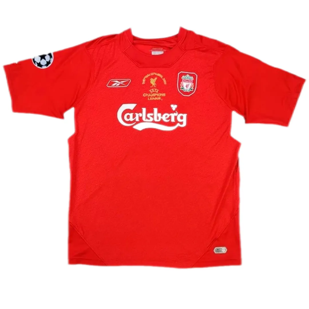 Liverpool 2005 Istanbul Champions League Final Shirt – Gerrard 8 in red, white view 2