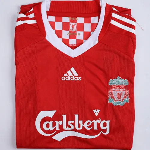 Liverpool 2008-09 Home Shirt in red, white view 3