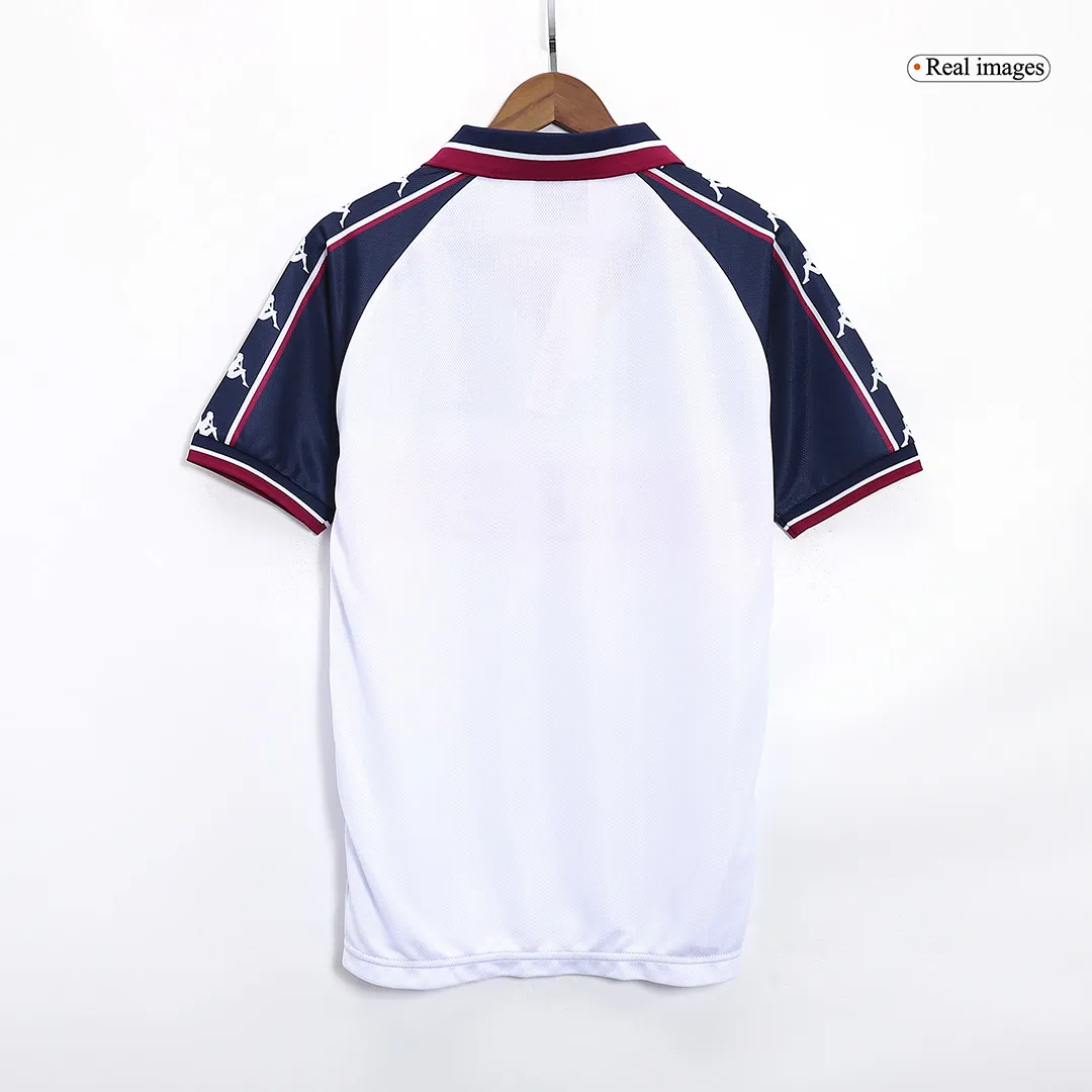 Manchester City 1997-98 Away Shirt in white, navy, maroon view 4
