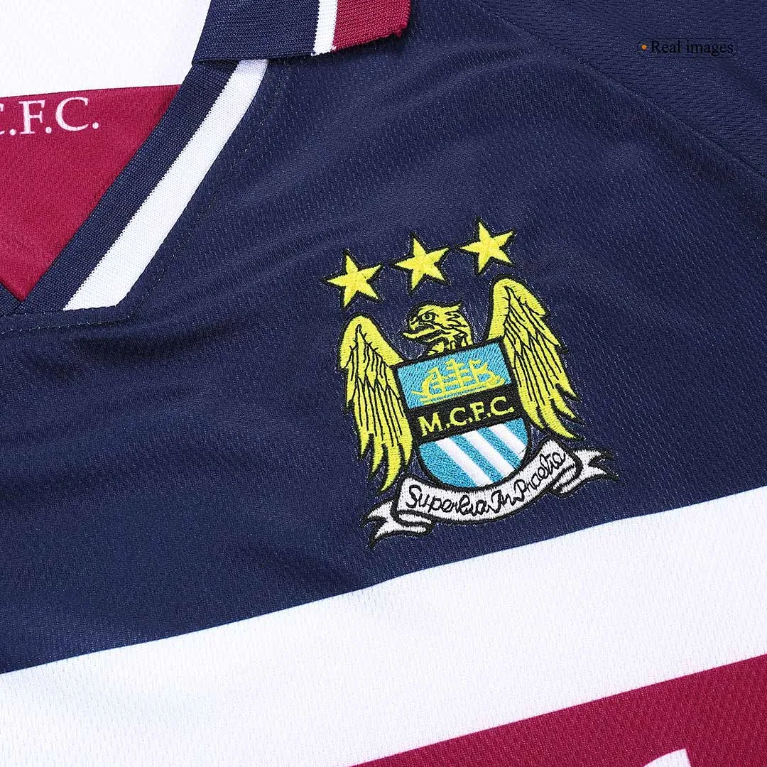 Manchester City 1997-98 Away Shirt in white, navy, maroon view 5