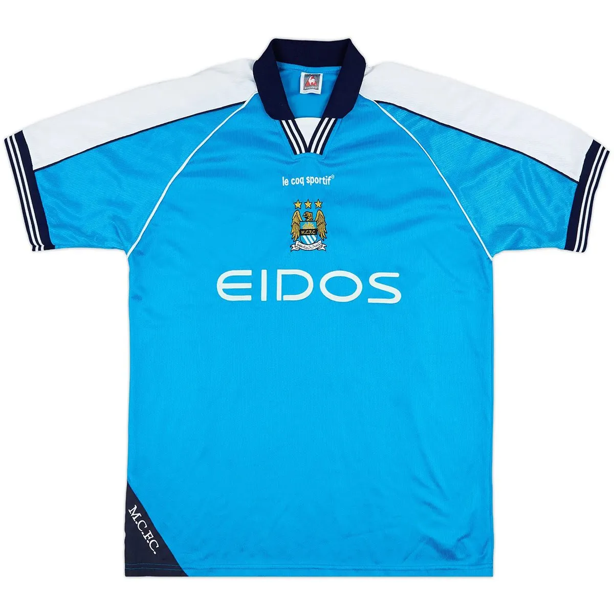 Manchester City 1999-2001 Home Shirt in sky blue, white
