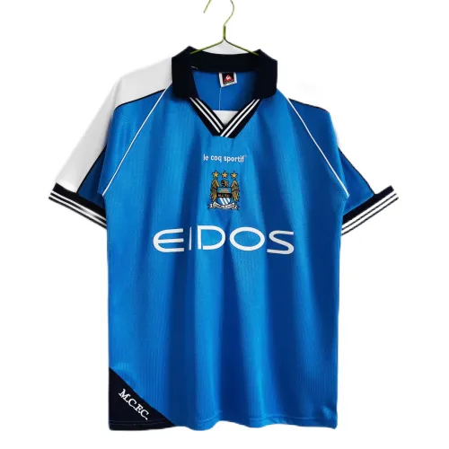 Manchester City 1999-2001 Home Shirt – Dickov 9 in sky blue, white view 4
