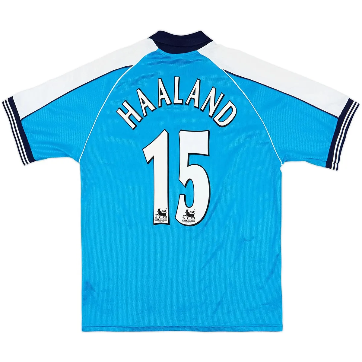 Manchester City 1999-2001 Home Shirt – Haaland 15 in sky blue, white
