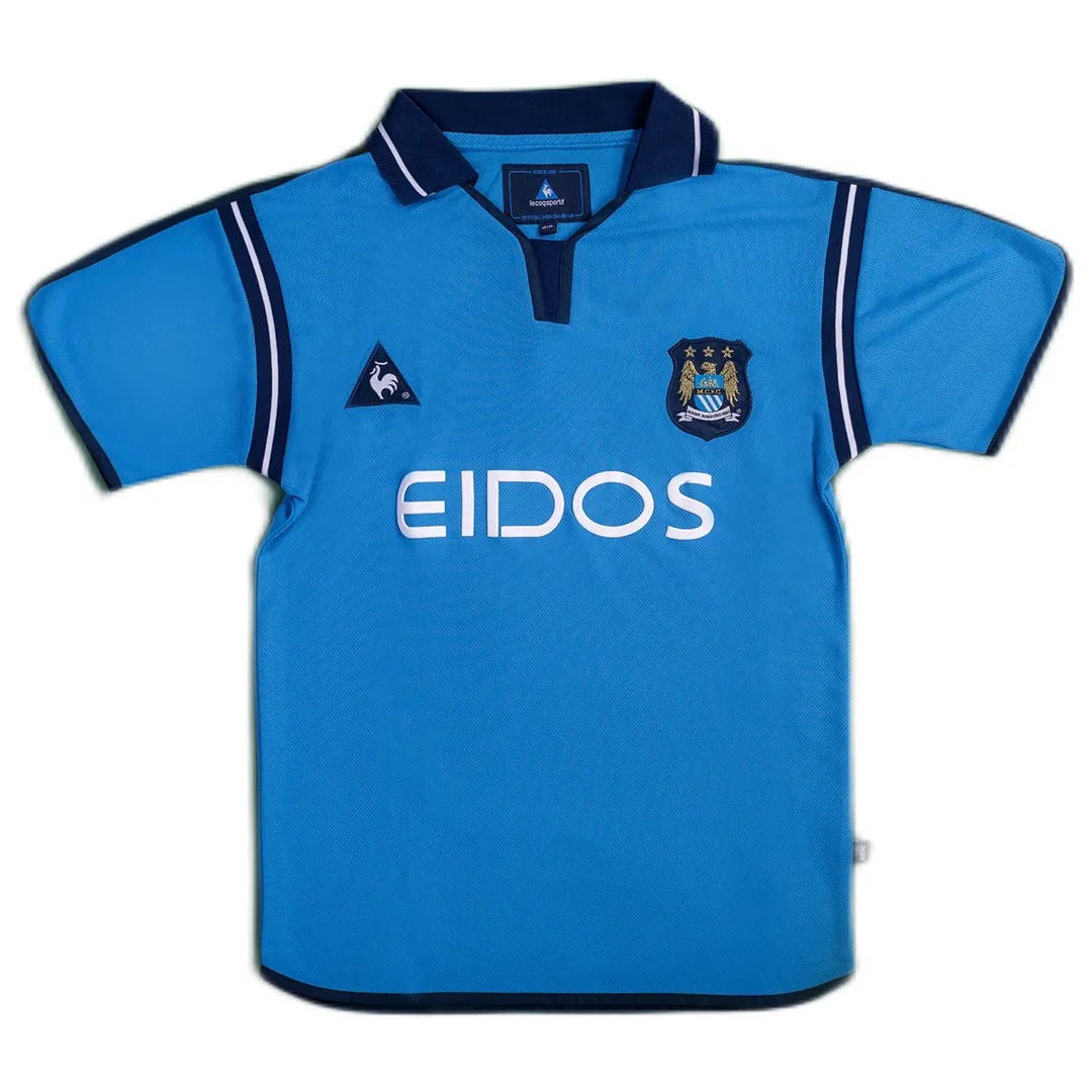 Manchester City 2001-02 Home Shirt in sky blue, navy
