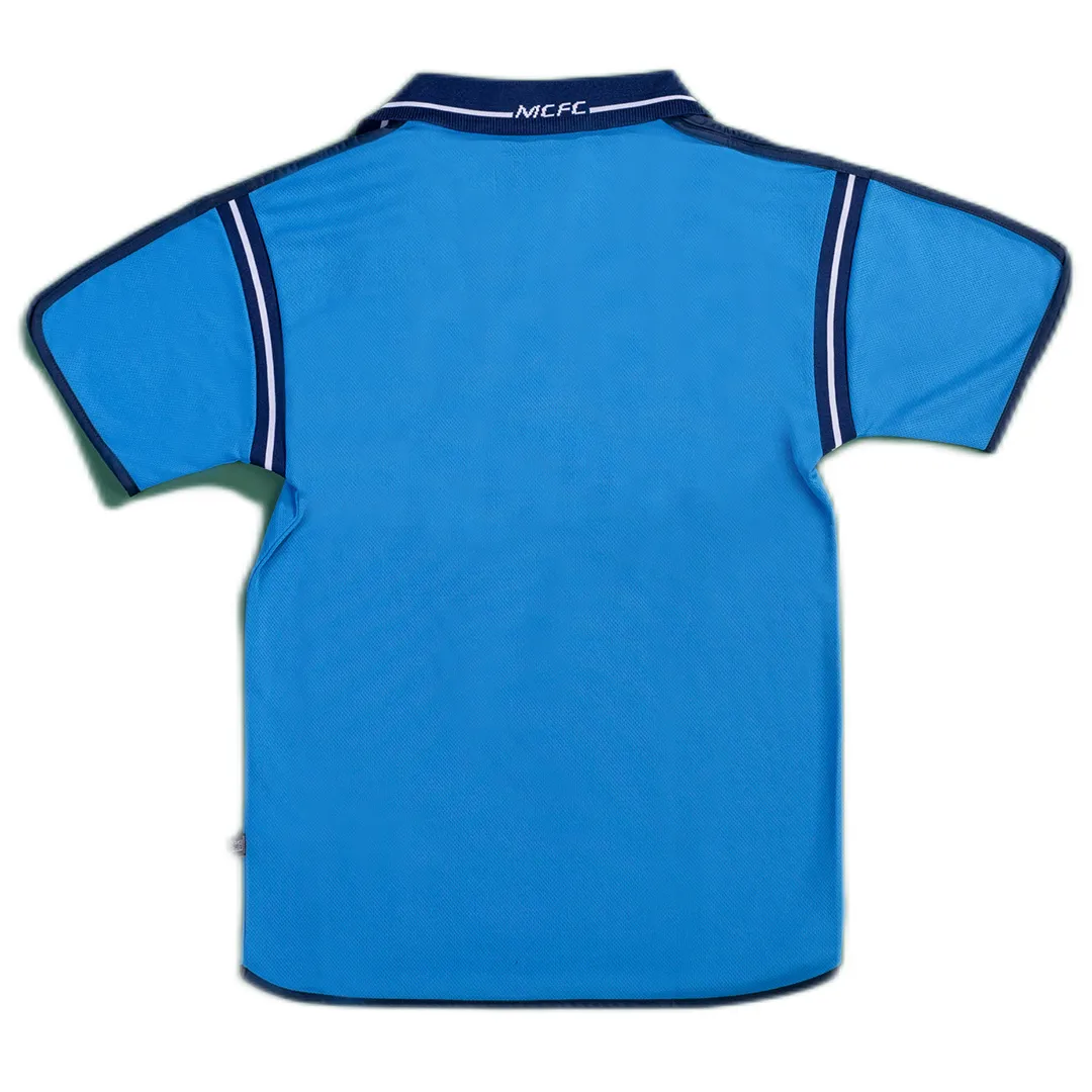 Manchester City 2001-02 Home Shirt in sky blue, navy view 2