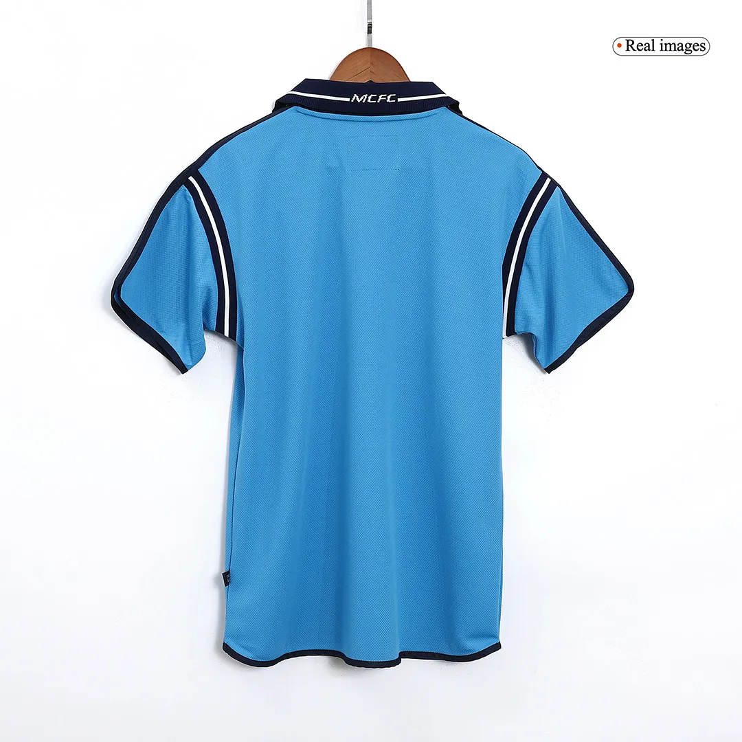 Manchester City 2001-02 Home Shirt in sky blue, navy view 4