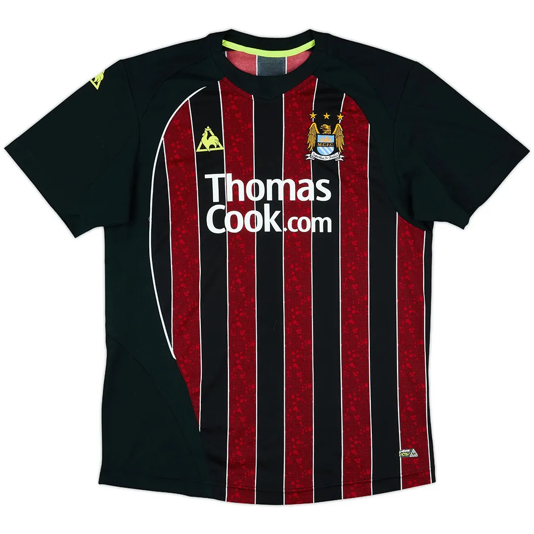 Manchester City 2008-09 Away Shirt in red, black