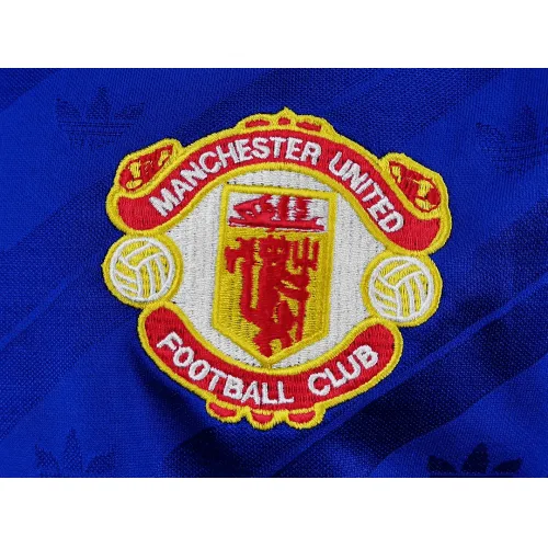 Manchester United 1986 Away Shirt in blue, red, white view 3