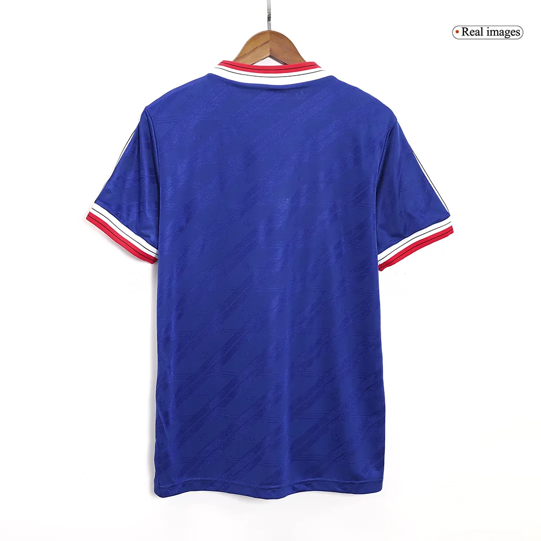 Manchester United 1986 Away Shirt in blue, red, white view 5
