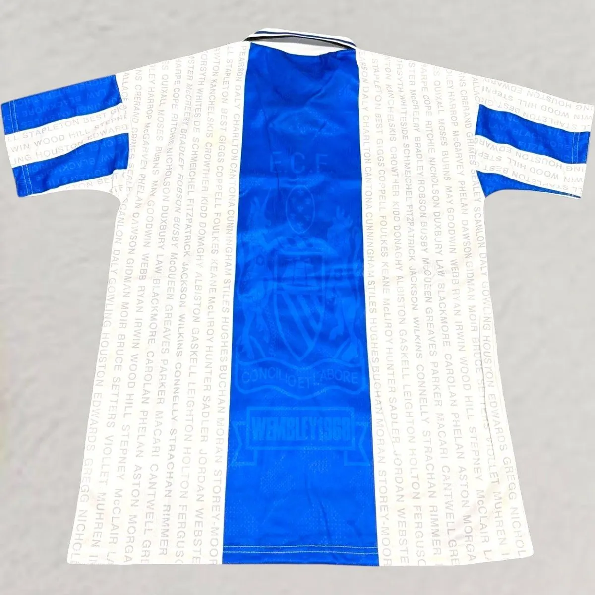 Manchester United 1994-96 Third Shirt in blue, white view 2
