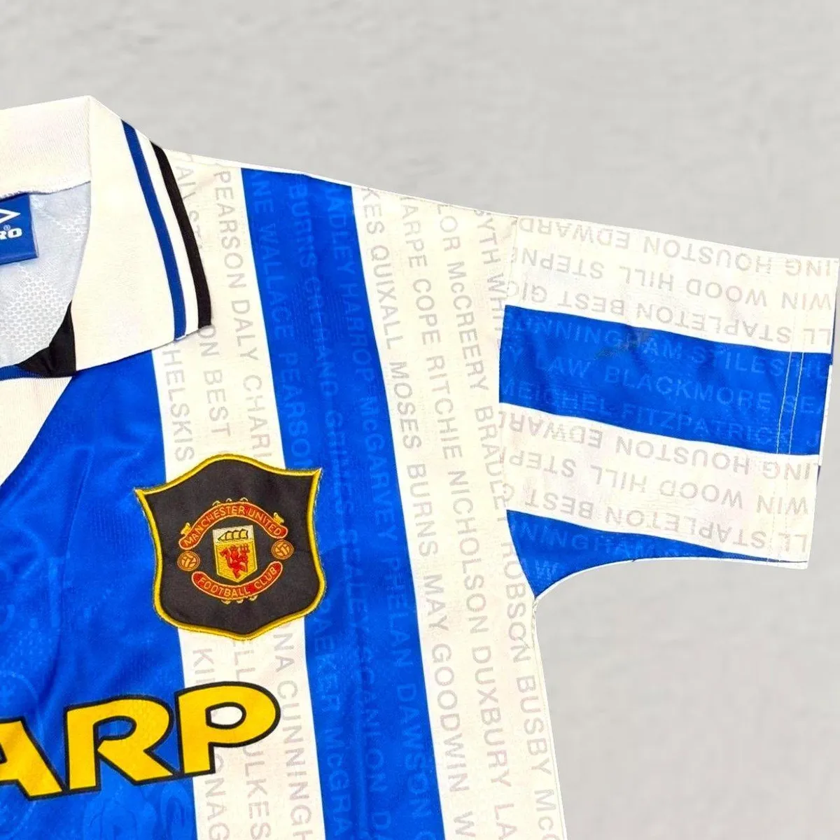Manchester United 1994-96 Third Shirt in blue, white view 4