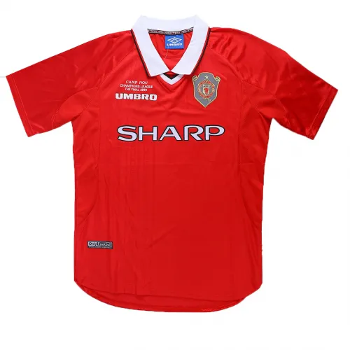 Manchester United 1999 Champions League Final Shirt in red, white, black view 3