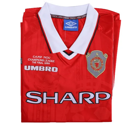 Manchester United 1999 Champions League Final Shirt in red, white, black view 4