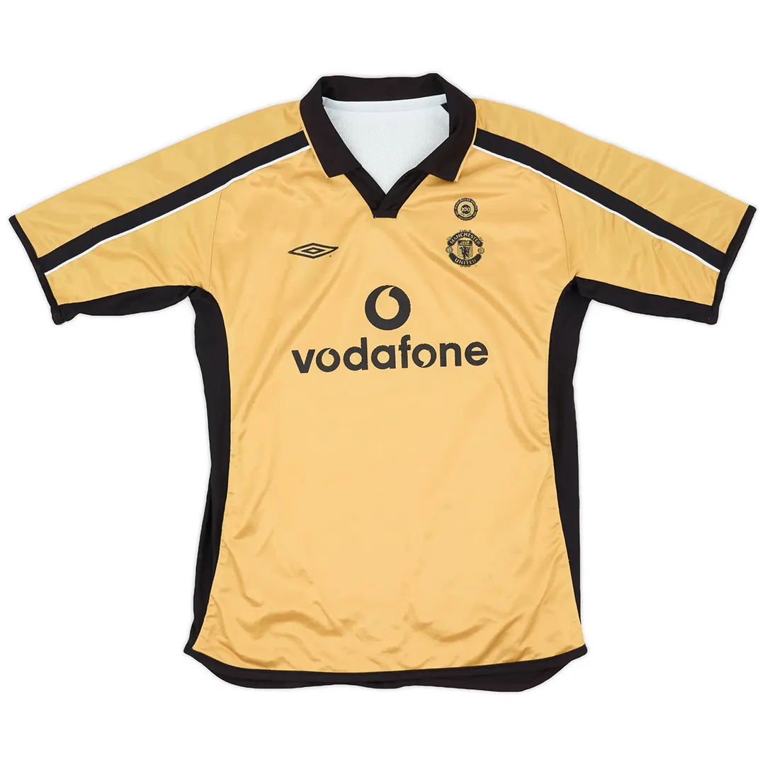 Manchester United 2001-02 Centenary Reversible Shirt in white, gold, black view 3