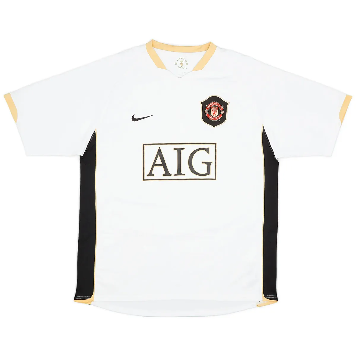 Manchester United 2006-08 Away Shirt – Rooney 8 in white, black, gold view 2