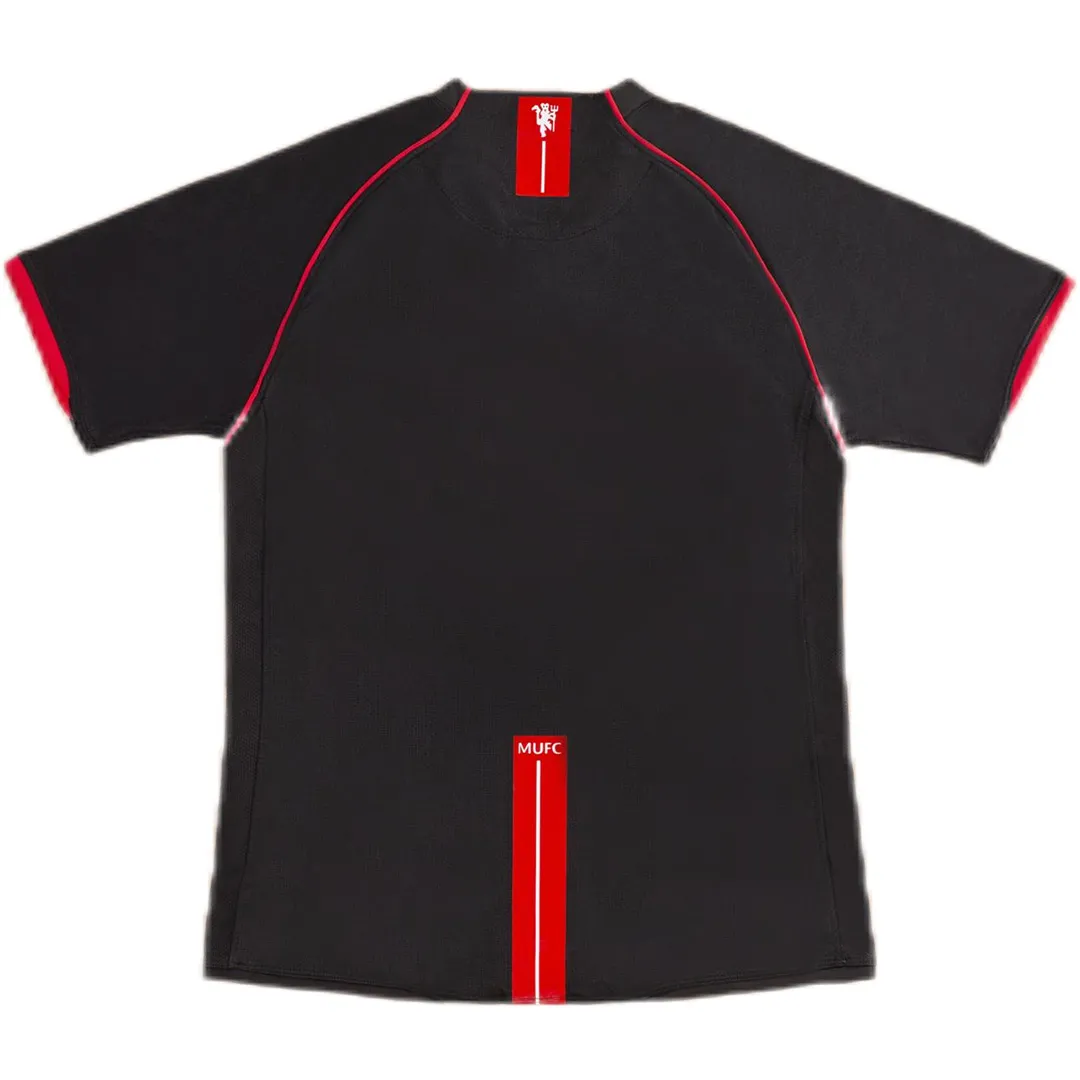 Manchester United 2007-08 Away Shirt in black, red view 2